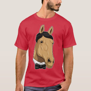 T-shirt Cheval en Gentleman avec cravate de Bow