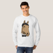 T-shirt Cheval en Gentleman avec cravate de Bow (Devant entier)