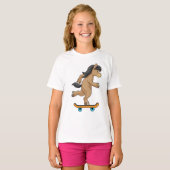 T-shirt Cheval en Patinage avec Skateboard (Devant entier)