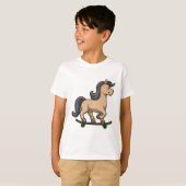 T-shirt Cheval en Patinage avec Skateboard (Devant entier)