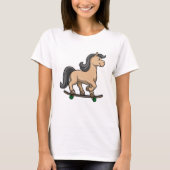 T-shirt Cheval en Patinage avec Skateboard (Devant)