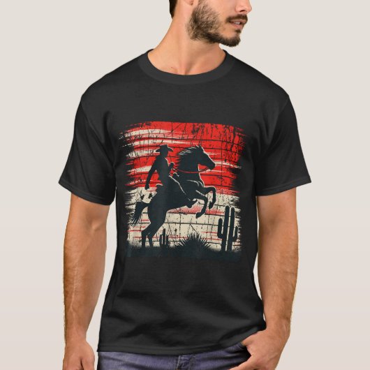 T-shirt Cheval équitation Western Rodeo (Devant)