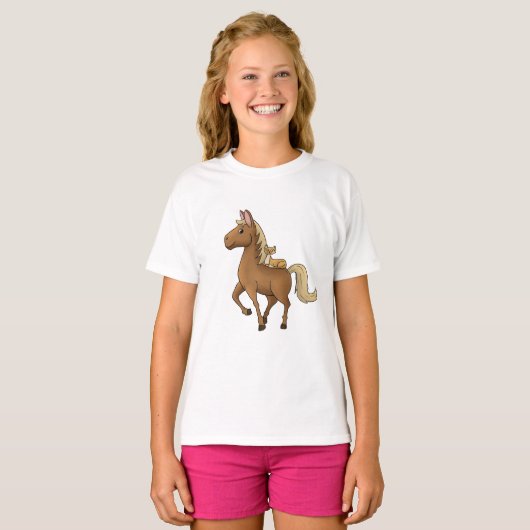 T-shirt Cheval et chat (Devant entier)