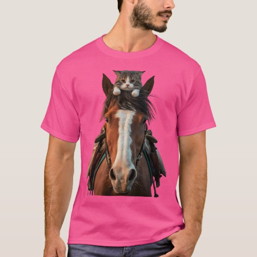 T-shirt Cheval Et Chat (Devant)