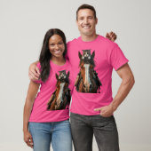 T-shirt Cheval Et Chat (Unisexe)