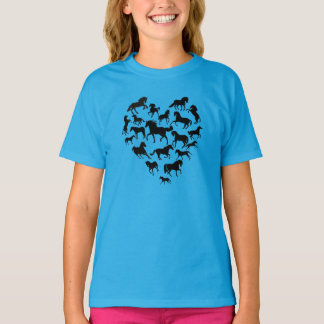 T-shirt cheval et coeur