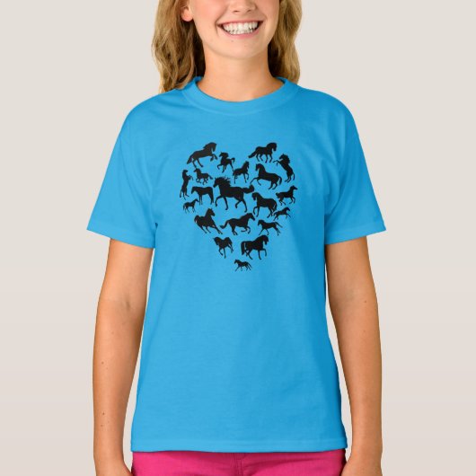 T-shirt cheval et coeur (Devant)