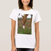 T-shirt cheval et fleur de printemps Bunny (Devant)