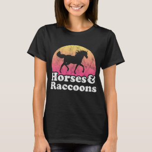 T-shirt Cheval et Raccoon Femmes ou filles Cheval Raccoons