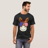 T-shirt Cheval Face 4 juillet Lunettes de soleil Usa Ameri (Devant entier)