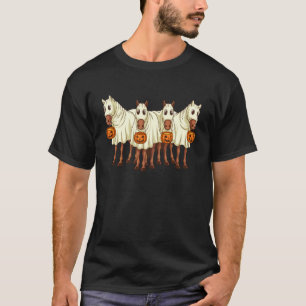 T-shirt Cheval fantôme mignon Halloween friandise ou farce