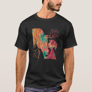 T-shirt Cheval Fille Amour Chevaux Équitation Rider Equest