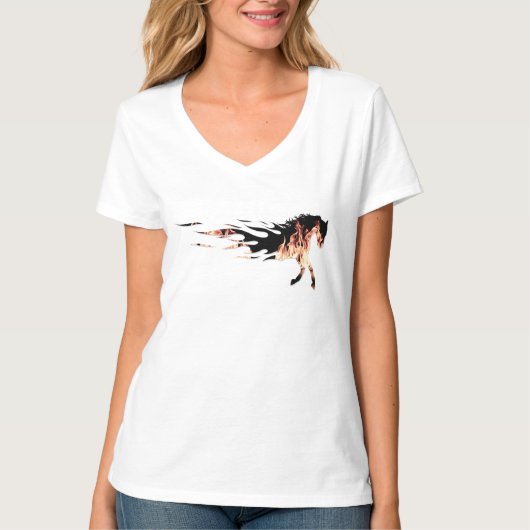 T-shirt Cheval Flammes, Cheval Logo, Cheval (Devant)