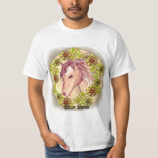 T-shirt cheval Fleur de Daisy jaune (Devant)