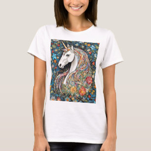 T-shirt Cheval floral mythique de la licorne