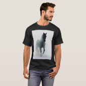T-shirt Cheval foncé dans le brouillard - Ethéal Mystical (Devant entier)