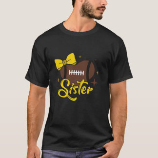 T-shirt Cheval Football Sister Cute Football Coquette Bow 