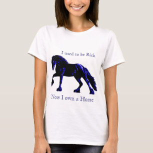 T-shirt Cheval frison au néon personnalisable