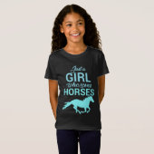 T-Shirt Cheval Gallop Une Fille Qui Aime Les Chevaux (Devant entier)