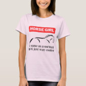 T-shirt Cheval Girl, Amusante Équitation (Devant)