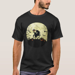 T-shirt cheval halloween cavalier sans tête Citrouille et