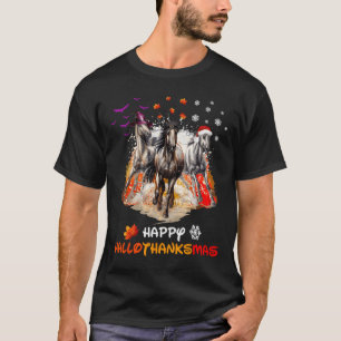 T-shirt Cheval Halloween Et Joyeux Noël Joyeux Hallotha