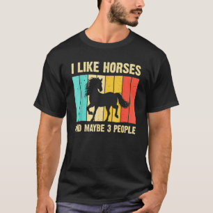 T-shirt Cheval Hommes Femmes Garçons Filles Introvertir
