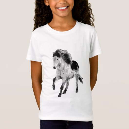 T-Shirt Cheval islandais en mouvement (Devant)