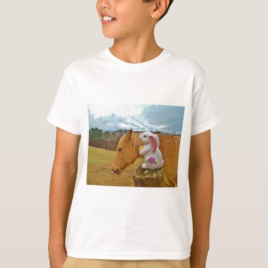 T-shirt Cheval Jaune, Lapin De Printemps (Devant)