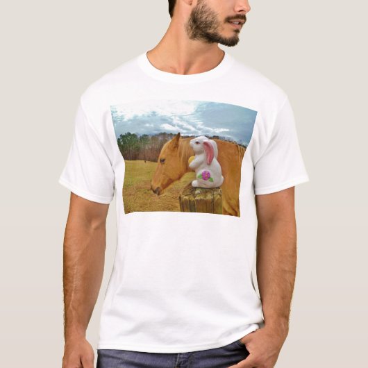 T-shirt Cheval Jaune, Lapin De Printemps (Devant)