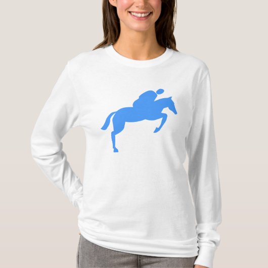 T-shirt Cheval Jumping - Bébé Bleu (Devant)