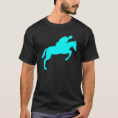T-shirt Cheval Jumping - Cyan (Devant)