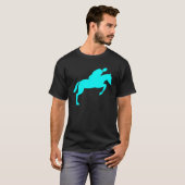 T-shirt Cheval Jumping - Cyan (Devant entier)