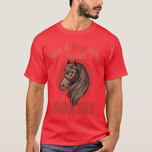 T-shirt Cheval Juste Un Garçon Qui Aime Les Chevaux Rétro (Devant)