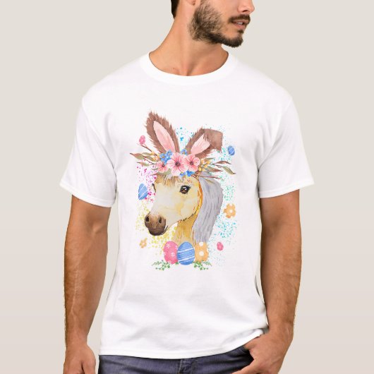 T-shirt Cheval lapin de Pâques drôle (Devant)