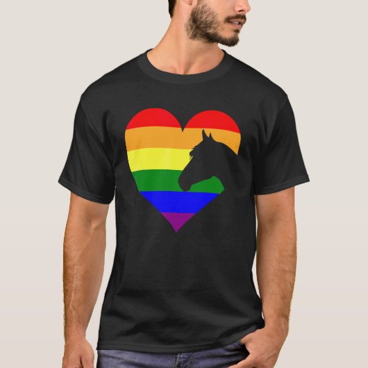 T-shirt Cheval Lgbt Q Cool Gay pride Rainbow Flag Ally (Devant)
