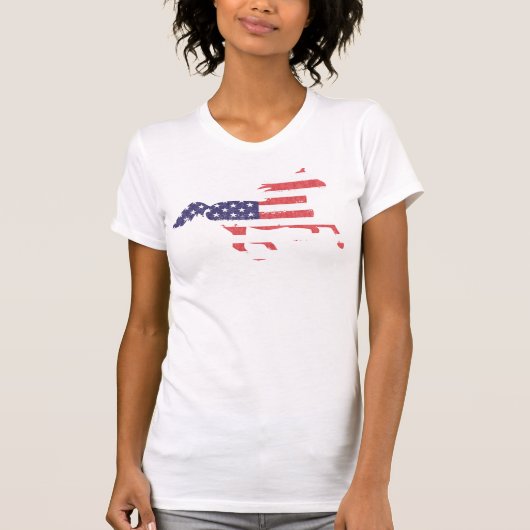 T-shirt Cheval libre courant comportant le drapeau (Devant)