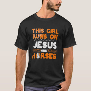 T-shirt Cheval Lover Cette Fille Coule Sur Jésus Et Chevau