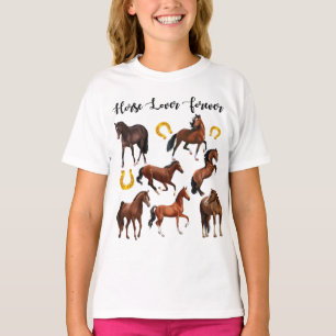 T-shirt Cheval Lover Forever beau cheval collage
