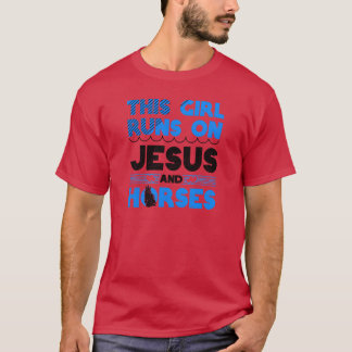 T-shirt Cheval Lover Girl tourne sur Jésus et cheval garço