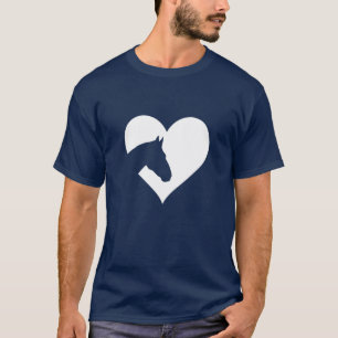 T-shirt Cheval Lover Heart Valentines Day Pour Les Filles