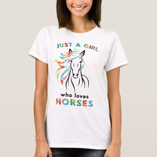 T-shirt Cheval Lover Juste une fille qui aime les chevaux (Devant)