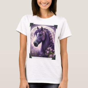 T-shirt Cheval Lune Fantastique Violet,
