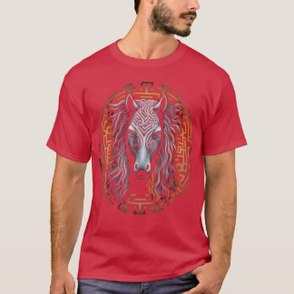 T-shirt Cheval Mandala Animal retro
