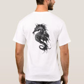 T-shirt Cheval marin en colère en noir (Dos)
