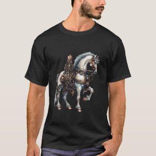 T-shirt Cheval mécanique Steampunk Art équestre vintage