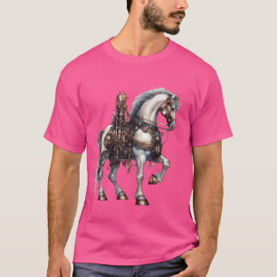 T-shirt Cheval mécanique Steampunk Art Vintage équitation