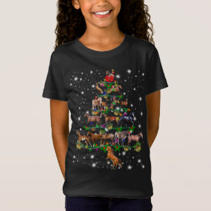 T-Shirt Cheval mignon Arbre de Noël Fée Lumière