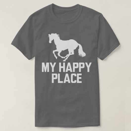 T-shirt Cheval Mon endroit heureux w (Design devant)