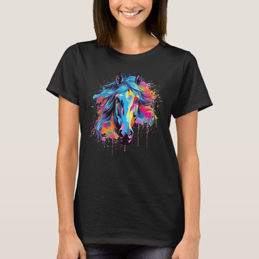 T-shirt Cheval Morab Splash Coloré (Devant)